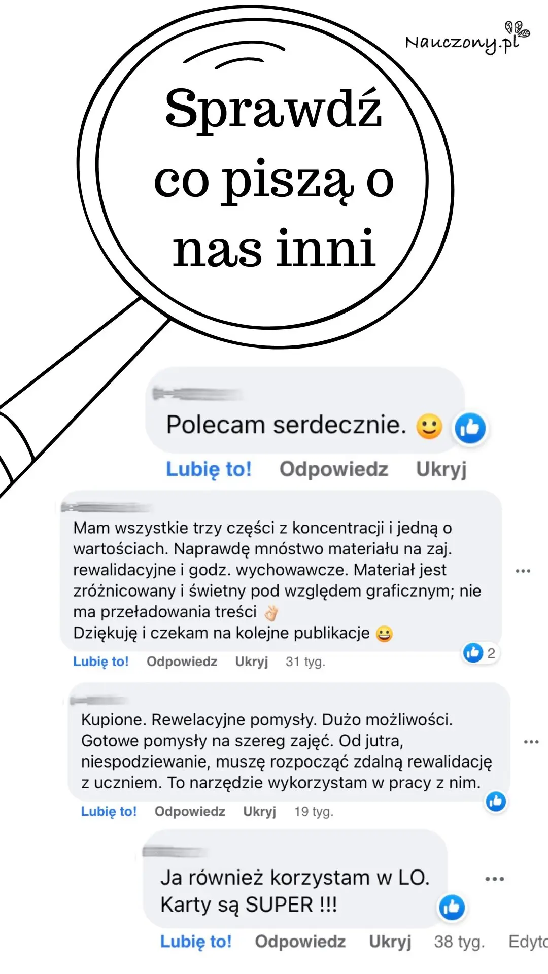 Obrazek przedstawia komentarze z facebooka