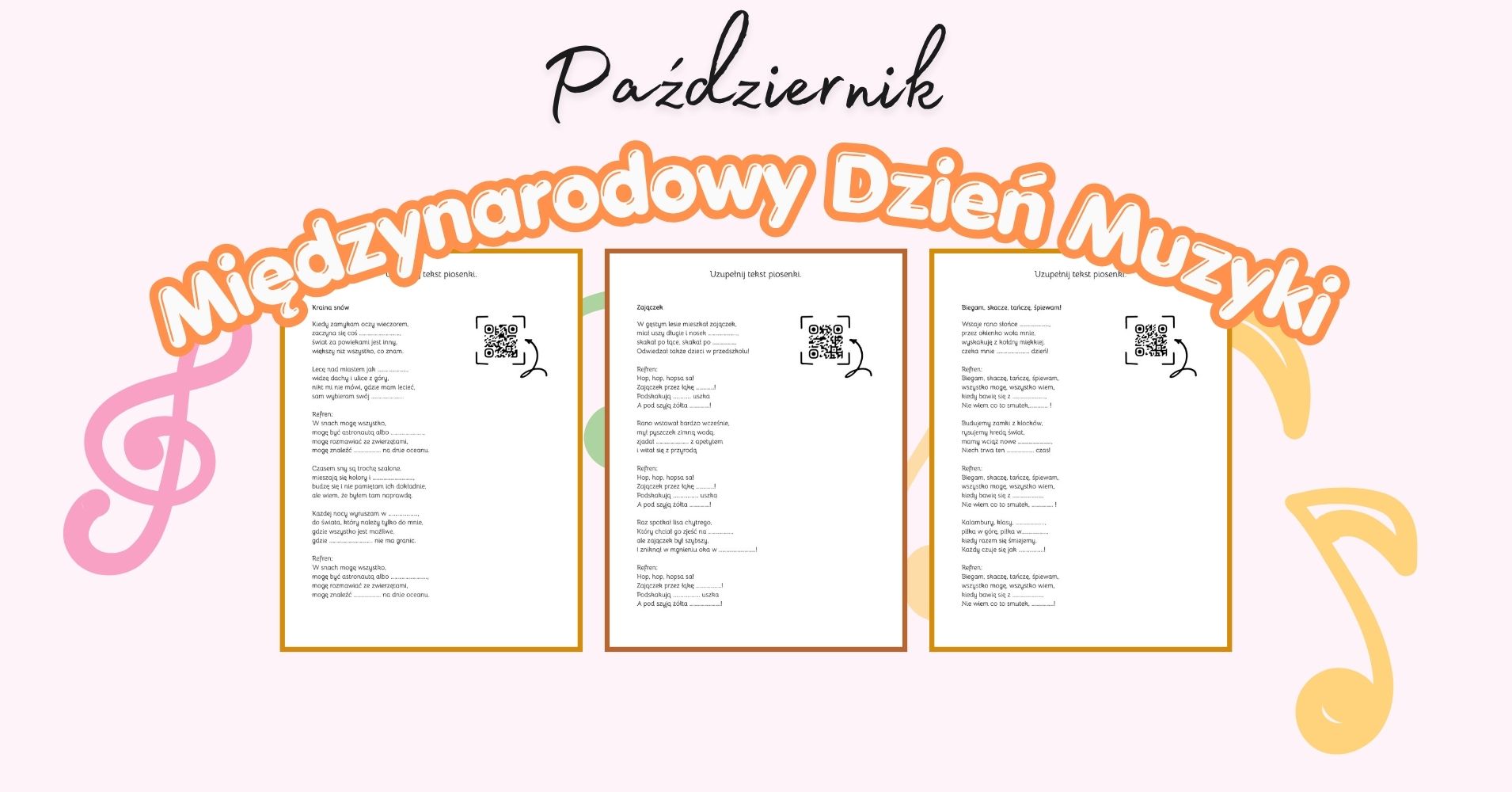 Dzień muzyki karty pracy